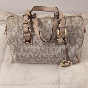 Michael Kors Beige Monogram Satchel